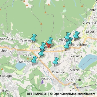 Mappa Via Vittorio Veneto, 22036 Erba CO, Italia (1.53636)