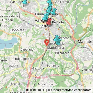 Mappa Via Gasparotto Leopoldo, 21100 Varese VA, Italia (2.38636)