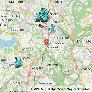 Mappa Via Gasparotto Leopoldo, 21100 Varese VA, Italia (2.593)