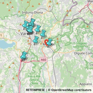 Mappa Via Benedetto Cairoli, 21046 Malnate VA, Italia (3.68692)