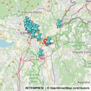 Mappa Via Benedetto Cairoli, 21046 Malnate VA, Italia (3.55286)