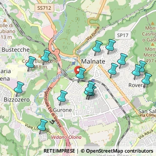 Mappa Via Benedetto Cairoli, 21046 Malnate VA, Italia (1.1125)
