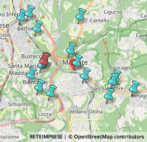 Mappa Via B. Cairoli, 21046 Malnate VA, Italia (2.12235)