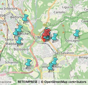 Mappa Via B. Cairoli, 21046 Malnate VA, Italia (1.61429)