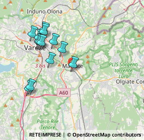 Mappa Via B. Cairoli, 21046 Malnate VA, Italia (3.91154)