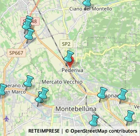 Mappa Via Monte Cauriol, 31044 Montebelluna TV, Italia (3.078)