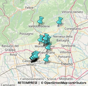 Mappa Via Monte Cauriol, 31044 Montebelluna TV, Italia (11.666)