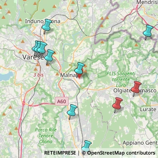 Mappa Via Montello, 21046 Malnate VA, Italia (5.57)