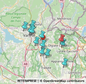 Mappa Via Montello, 21046 Malnate VA, Italia (5.61308)