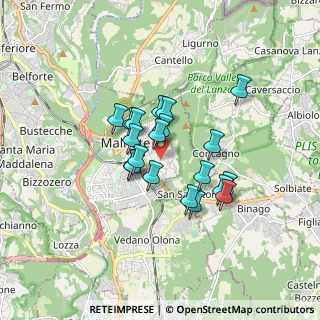 Mappa Via Montello, 21046 Malnate VA, Italia (1.2555)