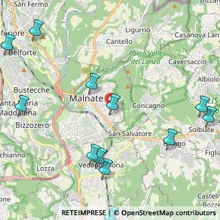 Mappa Via Montello, 21046 Malnate VA, Italia (2.93917)