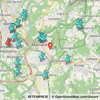 Mappa Via Montello, 21046 Malnate VA, Italia (2.6675)