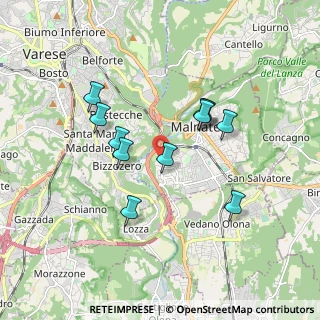 Mappa Via Bruno Buozzi, 21046 Malnate VA, Italia (1.54545)