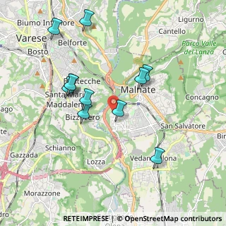 Mappa Via Bruno Buozzi, 21046 Malnate VA, Italia (1.86636)