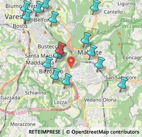 Mappa Via Buozzi, 21046 Malnate VA, Italia (2.07125)