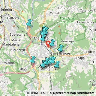 Mappa Via Francesco Baracca, 21046 Malnate VA, Italia (1.45556)