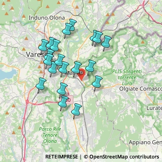 Mappa Via Francesco Baracca, 21046 Malnate VA, Italia (3.496)