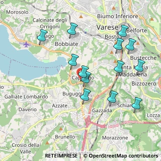 Mappa Via per Buguggiate, 21100 Varese VA, Italia (2.00923)