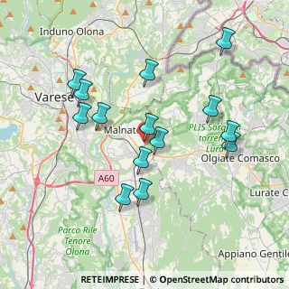 Mappa Via Settembrini, 21046 Malnate VA, Italia (3.665)