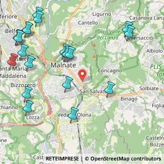 Mappa Via Luigi Settembrini, 21046 Malnate VA, Italia (2.814)
