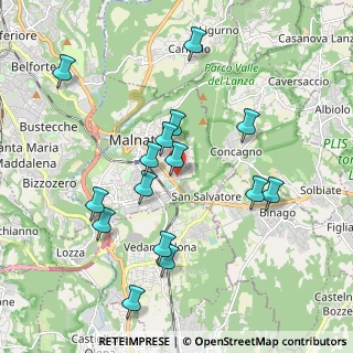 Mappa Via Luigi Settembrini, 21046 Malnate VA, Italia (1.93333)