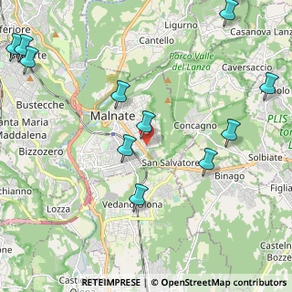 Mappa Via Luigi Settembrini, 21046 Malnate VA, Italia (2.86583)