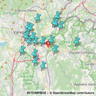 Mappa Via Luigi Settembrini, 21046 Malnate VA, Italia (3.6385)