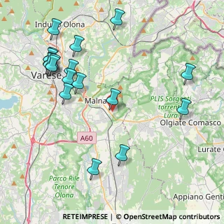 Mappa Via Luigi Settembrini, 21046 Malnate VA, Italia (4.91333)