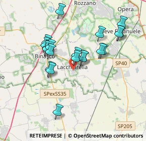 Mappa Via per Guzzafame, 20084 Lacchiarella MI, Italia (3.3925)