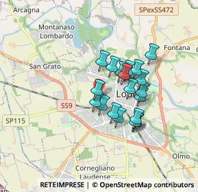 Mappa Via Madre Cabrini, 26900 Lodi LO, Italia (1.28789)