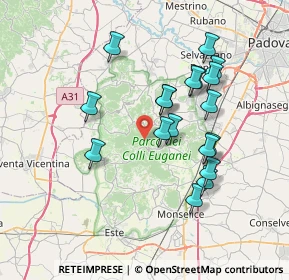 Mappa Via Enrico Toti, 35030 Galzignano Terme PD, Italia (6.72278)