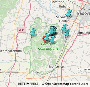 Mappa Via Enrico Toti, 35030 Galzignano Terme PD, Italia (4.36667)