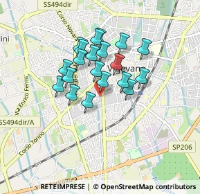 Mappa Via Alfredo Catalani, 27029 Vigevano PV, Italia (0.668)