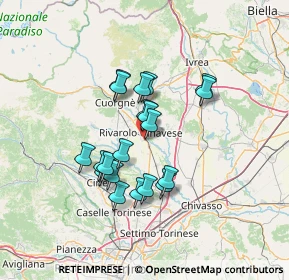 Mappa Via Angelo Manzone, 10086 Rivarolo Canavese TO, Italia (10.9815)