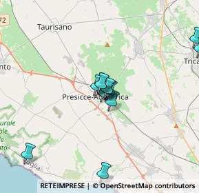 Mappa Via XXI Aprile, 73054 Acquarica del capo LE, Italia (4.38333)