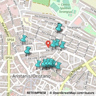 Mappa Via Lazio, 09170 Oristano OR, Italia (0.241)