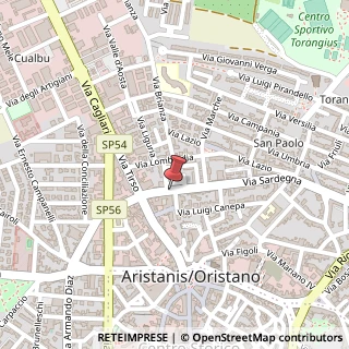 Mappa Via Sardegna, 09170 Oristano OR, Italia, 09170 Oristano, Oristano (Sardegna)