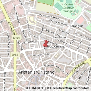 Mappa Via Gaetano Donizetti,  22, 09170 Oristano, Oristano (Sardegna)
