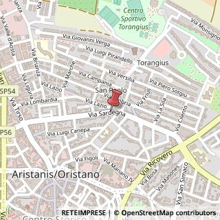 Mappa Via sardegna 86, 09170 Oristano, Oristano (Sardegna)