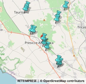 Mappa Via Arturo Toscanini, 73054 Presicce LE, Italia (4.28538)