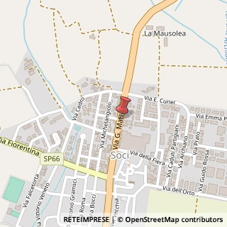 Mappa Via Giacomo Matteotti, 9, 52010 Soci AR, Italia, 52011 Bibbiena, Arezzo (Toscana)