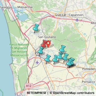 Mappa Via vincenzo Bellini, 56017 San Giuliano Terme PI, Italia (7.37167)