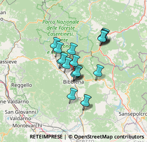 Mappa Via del Tessitore, 52010 Bibbiena AR, Italia (10.1585)