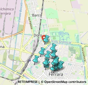 Mappa Via Gustavo Bianchi, 44122 Ferrara FE, Italia (1.0825)