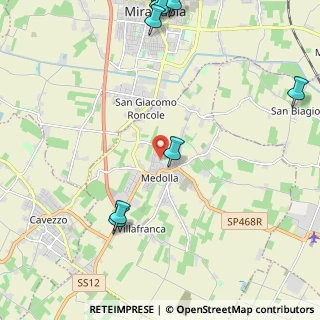 Mappa Via Perugia, 41036 Medolla MO, Italia (3.41333)