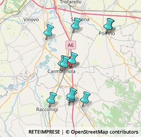 Mappa Via Poirino, 12051 Carmagnola TO, Italia (7.05364)