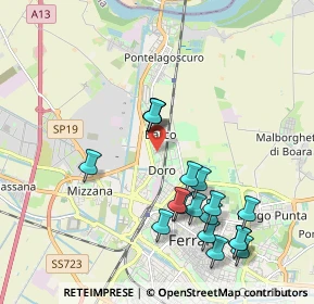 Mappa Via dello Scarsellino, 44122 Ferrara FE, Italia (2.10611)