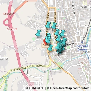 Mappa Via Gabriele e Guido Pizzuti, 87100 Cosenza CS, Italia (0.328)