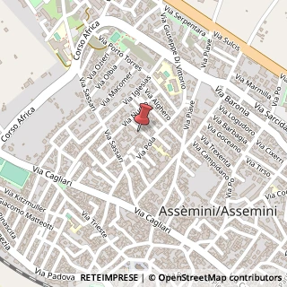 Mappa Via Tempio, 7, 09032 Assemini, Cagliari (Sardegna)