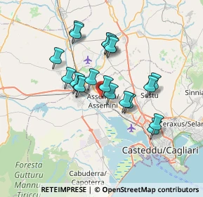 Mappa Via Bosa, 09032 Assemini CA, Italia (6.4235)